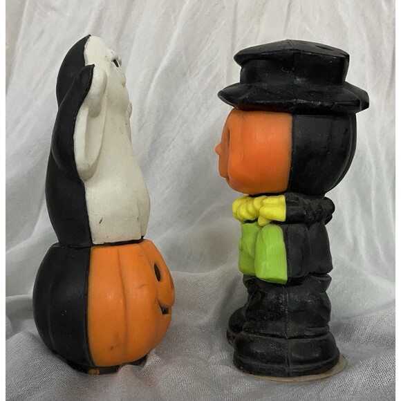 Vtg Wizard Halloween Decorative Wax  80s Ghost Pumpkin Head Scarecrow Man READ - Picture 2 of 7
